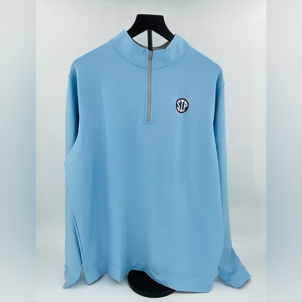 LAST ONE! Peter Millar Powder Blue Ole Miss SIP Quarter-Zip - XL - NWT - Picture 2 of 7